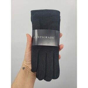 New Centigrade Black Suede Ladies Gloves Sz L Winter Essential Preppy